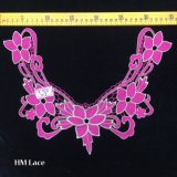 34*25cm Pink Elegant Neckline Lace with with 5 Flowers Lace Collar Trimming Hme928