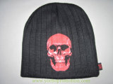 100% Acrylic Skull Printed Winter Beanie Knitted Hat