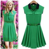 2015 Hot Sale Women Dress with Collar and Belt
