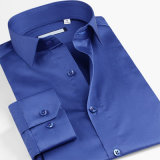 OEM Blue Banded Collar Tuxedo Shirts Mandarin Collar Man Shirts