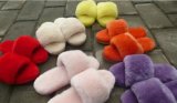 Fashion Lady Open Toe Fur Slipper in Candy Color