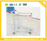 Supermarket Double Metal Baskets Shopping Cart