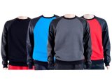 Multicolor Patch Leather Plain Sweatshirts Oversized