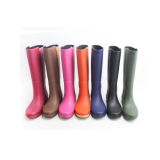 High Top Rubber Boots Ladies Mature Purple Rubber Rain Boots