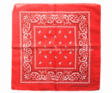 China Factory OEM Produce Custom Double Sides Print Cotton Red Paisley Scarf