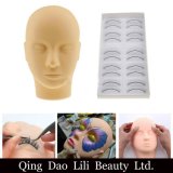 PRO Makeup Training Silicone Mannequin Flat Head with 10pairs Practice Lashes Kit for Eyelash Extensions