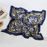 Lady Square Fashion Printed Polyester Satin Silk Scarf (YKY1028)