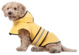 Pet Dog Polyester Hooded Rainwear with Reflective Band