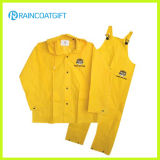 Waterproof Yellow PVC/Polyester PVC Men's Rainsuit Rpp-030A