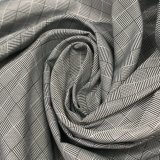 75D Black & White Tartan Plaid Imitation Memory Fabric for Jackets