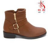2018 Zipper Draped PU Ankle Lady Worker Boots (AB609)