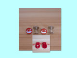 Latest Personalized Red and White Disk Hotel Promotional Brass Cufflinks