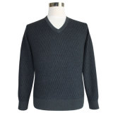 Bn 1616 Men's Yak and Wool Blended Knitted V Neck Pullover