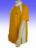 Men's Yellow and White Color Dry Fit Sports Polo Shirt