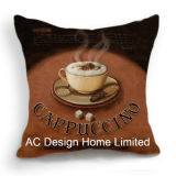 Square Cappuccino Design Decor Fabric Cushion W/Filling