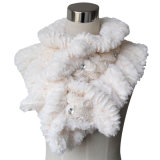 Lady Fashion Cotton Polyester Fur Knitted Shawl Scarf (YKY4365B-1)