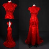 Custom Made Red Mermaid Cheongsam Fashion Evening Gown 2018