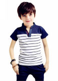 Customizes Logo Strip Fashion Cotton Kids Polo Shirt