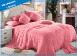 6 Piece Pink Faux Fur Blanket with Bedding Set