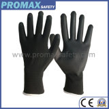 ESD Top Fit Black PU Palm Coated Anti Static Work Gloves Ce Approved