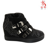 2018 Classic Buckle Women Sneakers Footwear Shoes with Flowers Decoration (SN507)