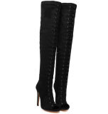 Black Fashion High Heel Ladies Knee Boots (HC 034)