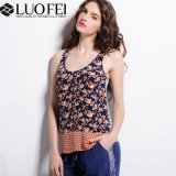 Lady Summer Customized Rayon Singlet Top with Boarder Printing