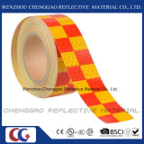 PVC Yellow and Red Chequer Safety Warning Reflective Tape (C3500-G)