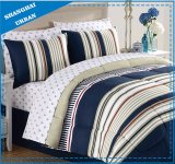 Navy Stripes Cotton Printed Duvet Cover Bedding Set