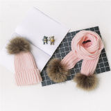 High Quality Knitted Beanie with Real Fur Pompom