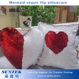 Sublimation Square Heart-Shaped Mermaid Sequin Flip Pillowcase