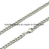 Silver Stainless Steel Curb Chain Necklace