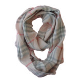 Ladies Woven Check Infinity Scarf