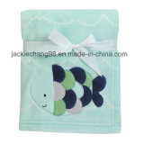 Applique Embroidery Coral Fleece Baby Blankets