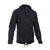 Factory Wholesale Black Outwear Woven Windbreaker Leisure Jacket for Men