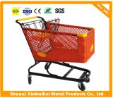 2017 Newest Model Plastic Shopping Trolley with Baby Chair and Seat Belt