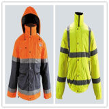 Hi-Vis Safety Reflective Zip Hooded Jacket with Pocket