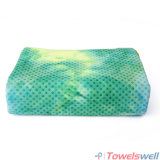 Tie Dye Green Microfiber Silicon Non-Slip Yoga Towel