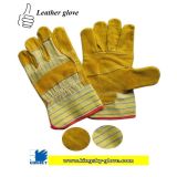 Golden Cow Split Leather Patched Palm Glove Cotton Back Leather Work Glove