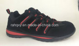 Black Suede Cemented Safety Shoes (HQH064)
