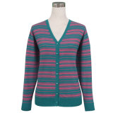 Gn1438 Yak and Wool Blended Ladies' Knitted Cardigan