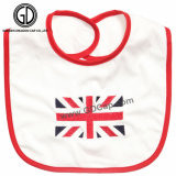 Hot Sales Organic Cotton Baby Lovely Bib with Flag Embroidery