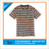 Yarn Dyed Striped Men Cotton Round Neck T-Shirt