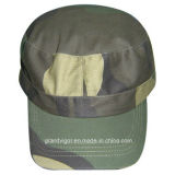 Plain Cotton Military Hat with Metal Buckle