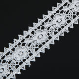 3.2cm White Trimming Lace with Triangle Tassel Fringe Customized Embroidery Lace Fabric