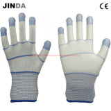 Finger Strengthened White PU Coated Safety Work Gloves