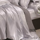 Silver Grey Elegance Series Oeko Tex-100 Seamless 22mm 100% Mulberry Silk Bed Linen Sheet Bedding Set