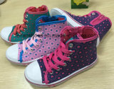 Latest Design Children Casual MID-Cut Injection Shoes Canvas Shoes FF727-1