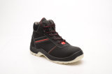 Black Nubuck Leather Safety Shoes with Mesh Lining (HQ05072)