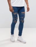 Custom Men's Fashion Cotton Jeans with Stretch